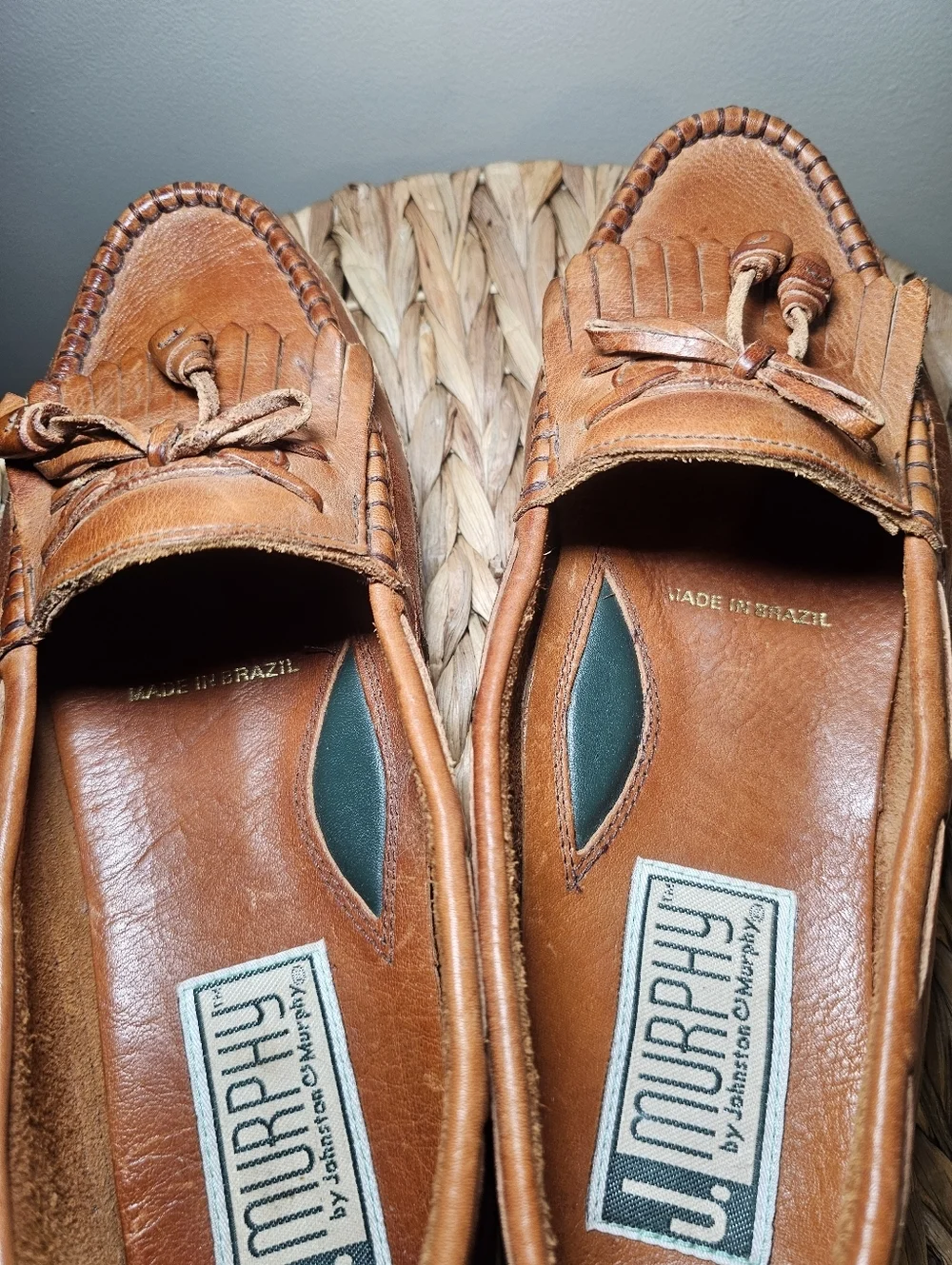 Brown Leather Tassel Loafers Mens Size 10 Driving Shoes Classic Preppy